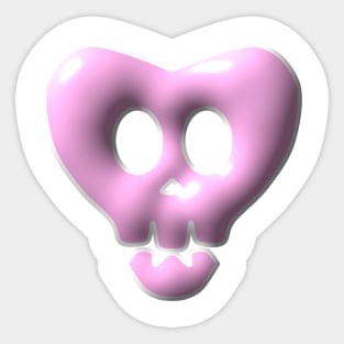 cute pink soft skull Sticker